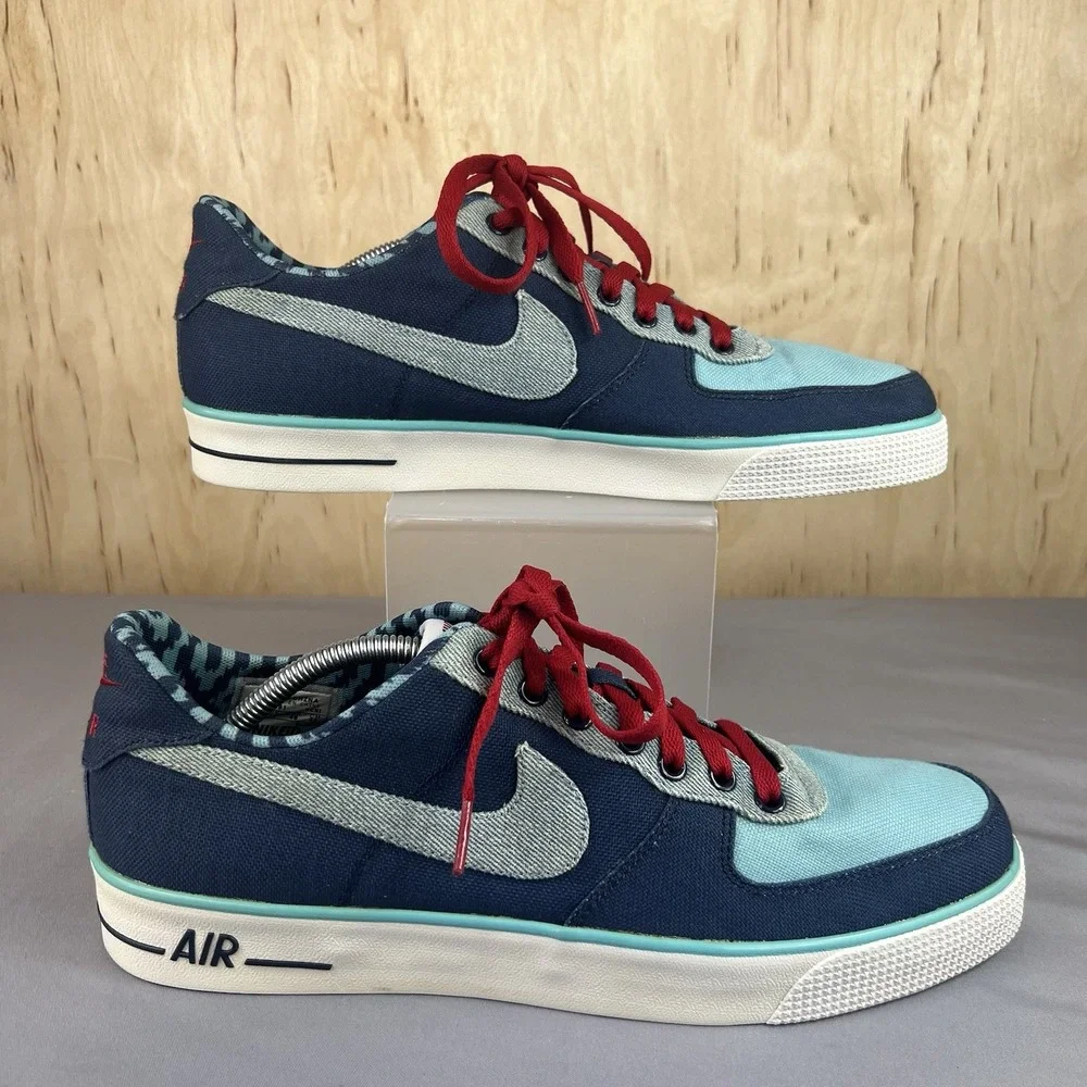 Nike Air Force 1 Low AC iD Blue Canvas Sneakers Men's Size 12 689344-991 Used